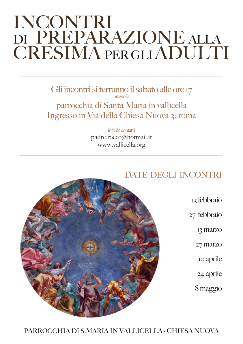Preparazione alla Cresima per gli adulti – 2021