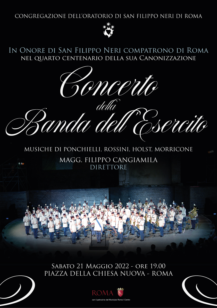 Sabato 21 Maggio ore 19.00 – Concerto della Banda dell’Esercito